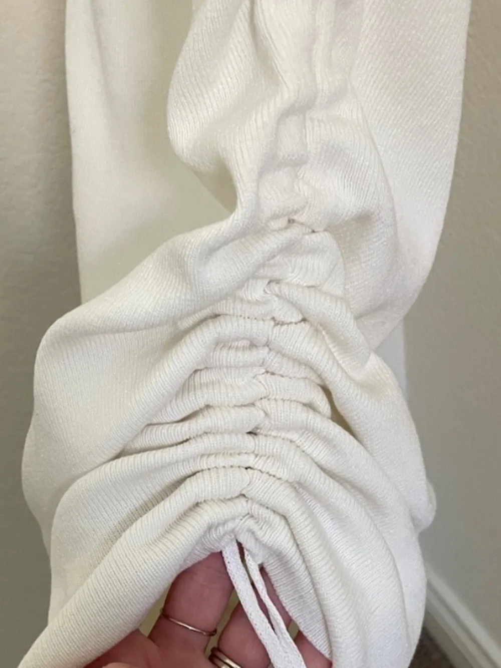 LIONESS Military Minds Mini Dress White Fitted Cinch Tie Dress - Picture 9 of 12